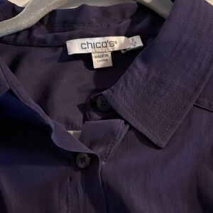 Chico's Deep Purple Casual Button Down Shirt